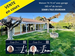 maison-villa à la vente -   32600  L'ISLE-JOURDAIN, surface 73 m2 vente maison-villa - APR666462